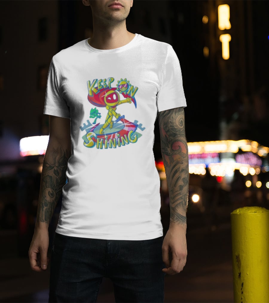 Keep On Shining With Colorful Mascot And Sunglasses Sun T-Shirt