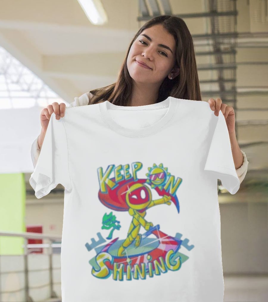Keep On Shining With Colorful Mascot And Sunglasses Sun T-Shirt