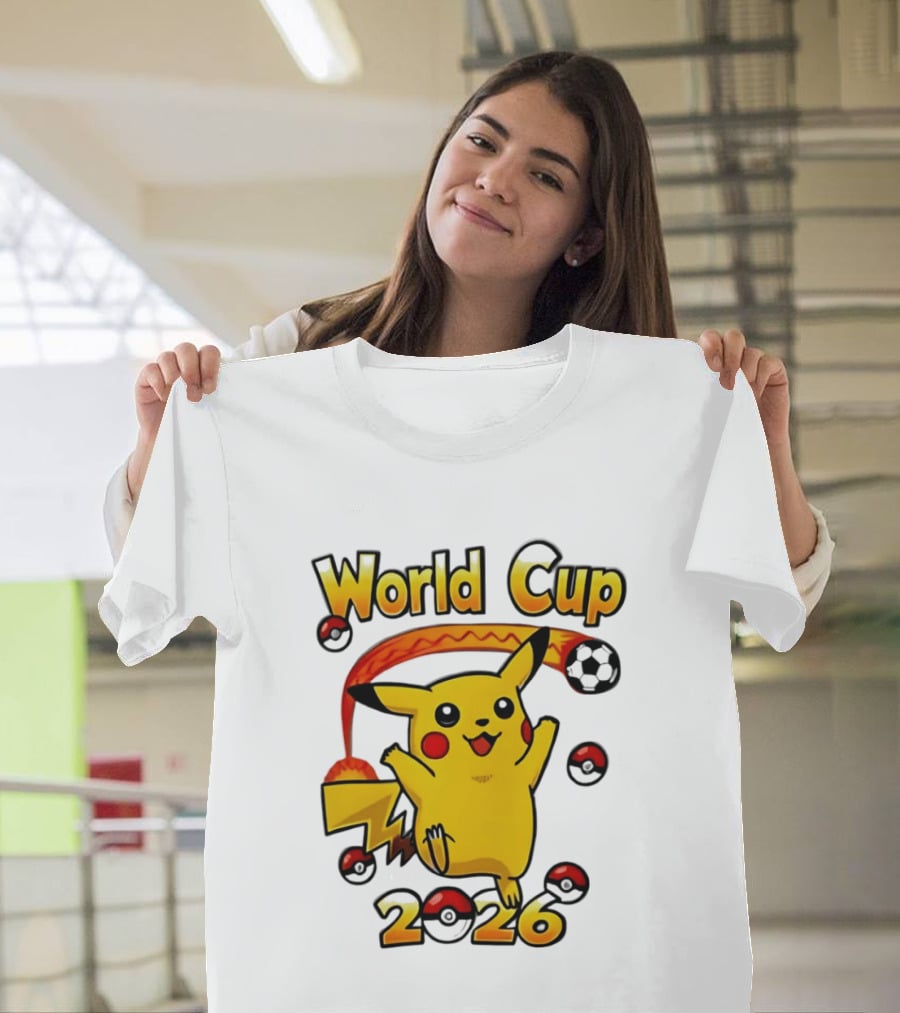World Cup 2026 Pokémon Pikachu Soccer Poké Balls T-Shirt
