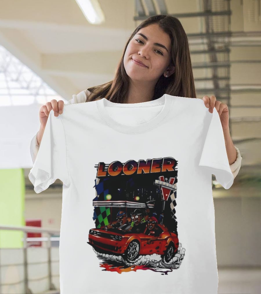 Looner Cartoon Car Race Adventure T-Shirt