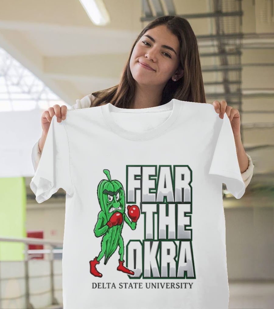 Fear The Okra Delta State University Boxing Okra T-Shirt