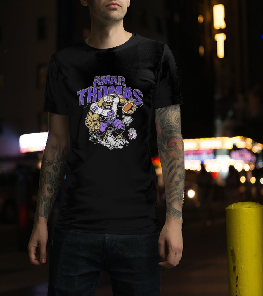 Amar Thomas James Madison Dukes Football Player T-Shirt