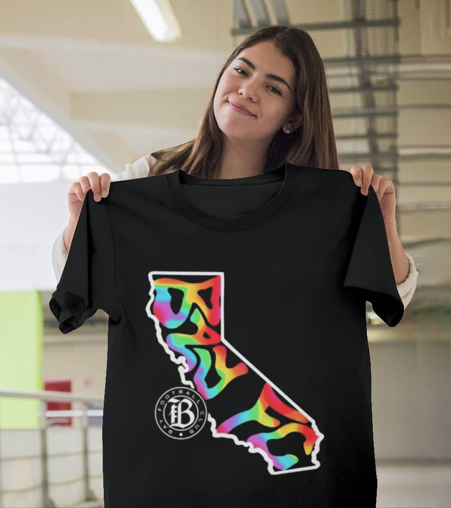 Bay FC Groovy Pride California Football Club Rainbow T-Shirt