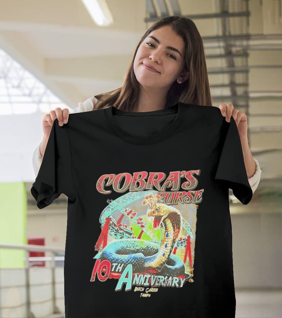 Cobra's Curse 10th Anniversary Busch Gardens Tampa Roller Celebration T-Shirt
