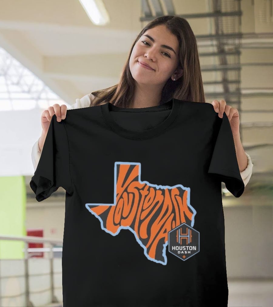 Houston Dash Groovy Texas State Map T-Shirt