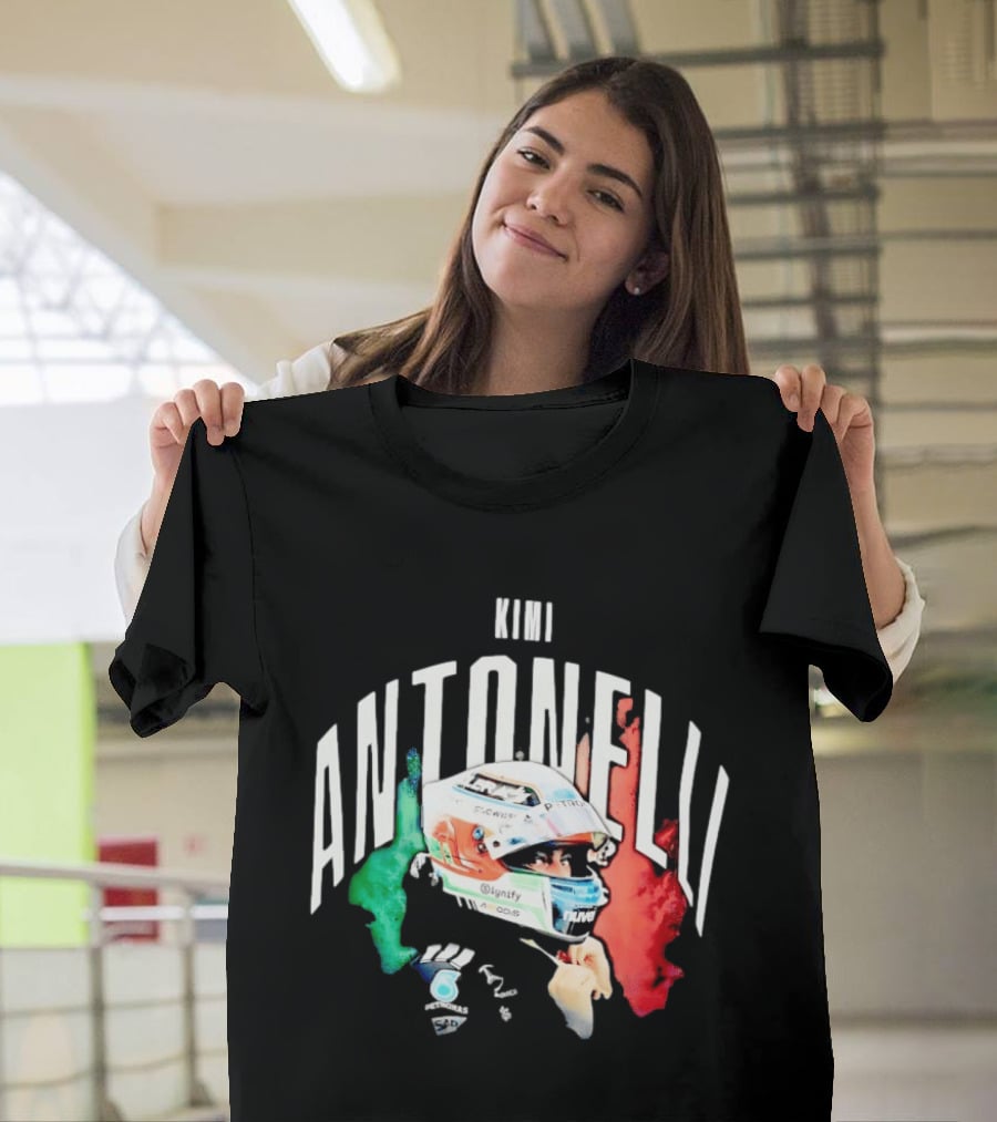 Kimi Antonelli AMG Petronas Formula One Team Racing Helmet Italian Flag T-Shirt