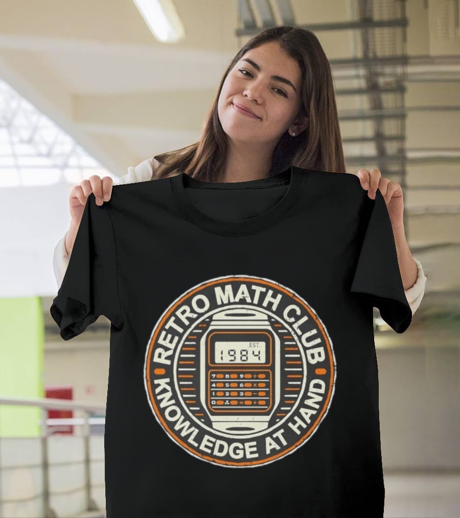 Retro Math Club Calculator 1984 Knowledge At Hand T-Shirt