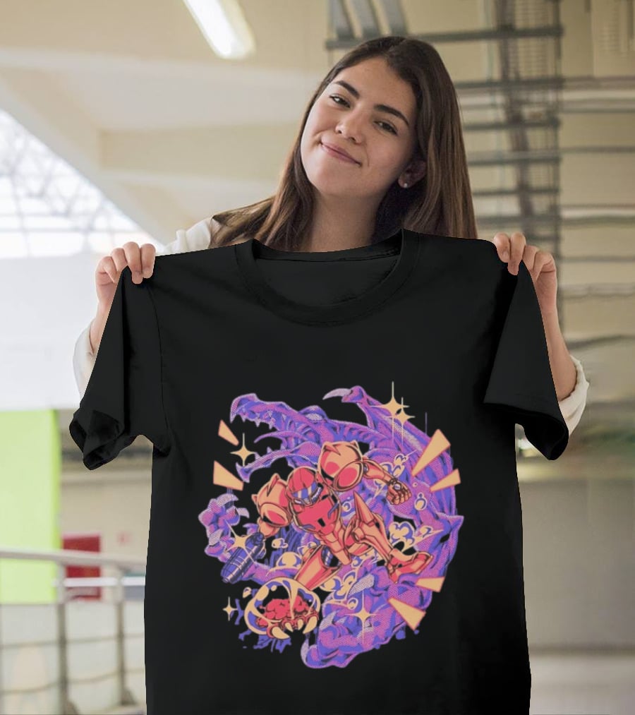 Metroid Samus Aran Versus Ridley Galactic Battle Hunter T-Shirt