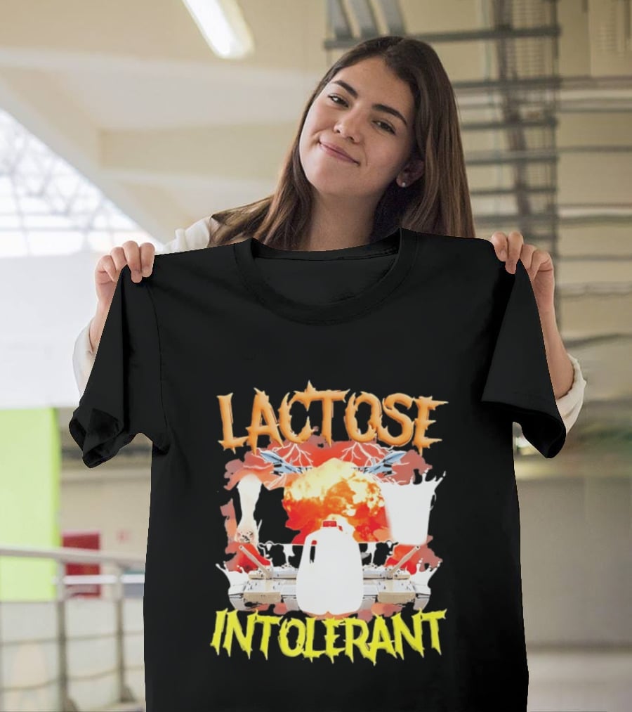 Lactose Intolerant Explosive Milk Jug Meme T-Shirt