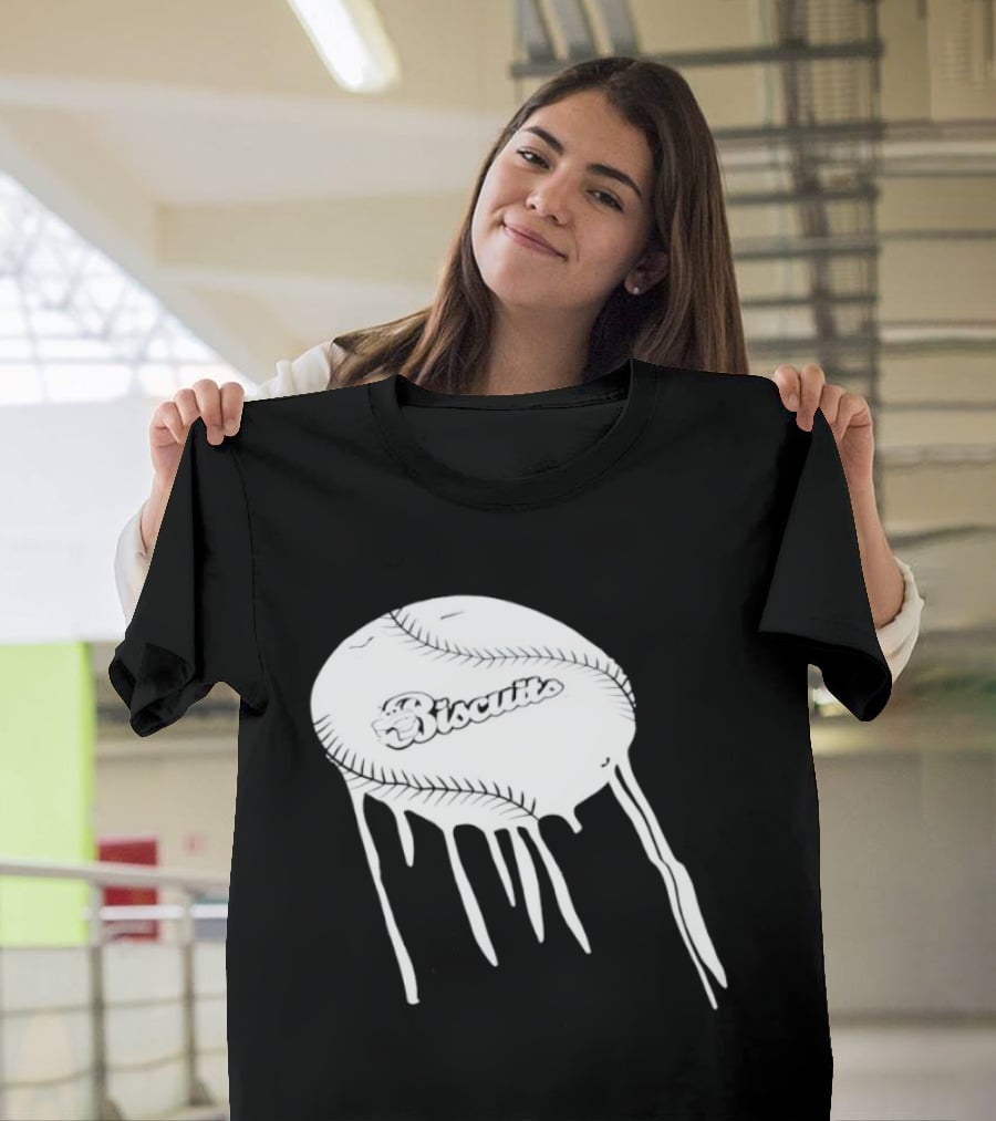 Montgomery Biscuits Baseball Dripping Melted Effect T-Shirt