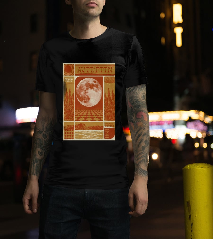 The Avett Brothers AWT PTTN Moon Checkered Austin Texas Moody Center May 14 2026 T-Shirt