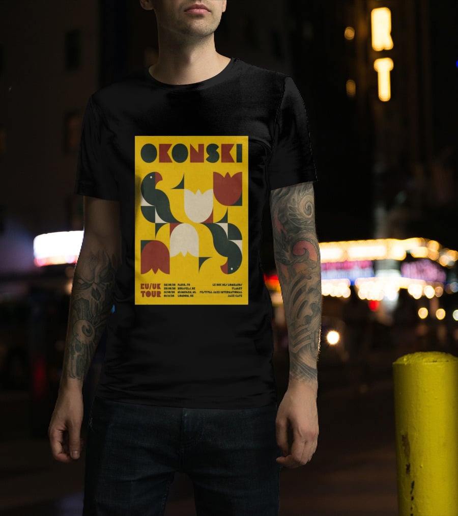 Okonski EU UK Tour 2026 Paris Brussels Nijmegen London Jazz Shows T-Shirt