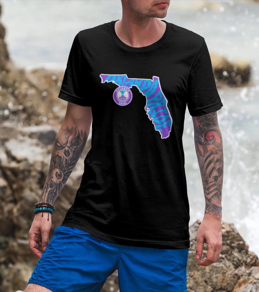 Orlando Pride Groovy State Of Florida Map Team T-Shirt