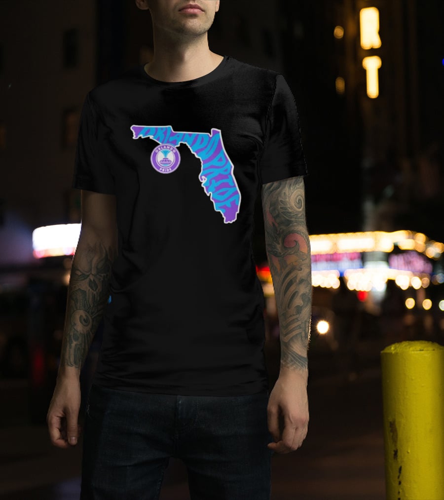 Orlando Pride Groovy State Of Florida Map Team T-Shirt