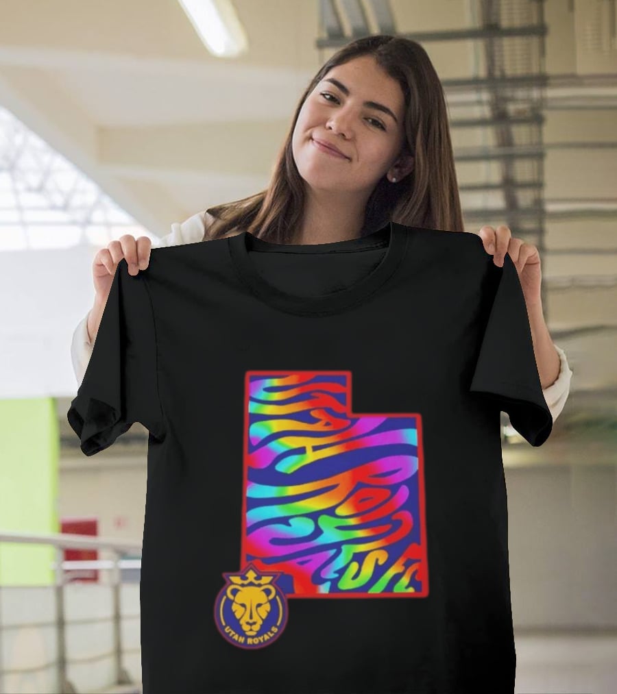 Utah Royals FC Pride Groovy Rainbow State T-Shirt