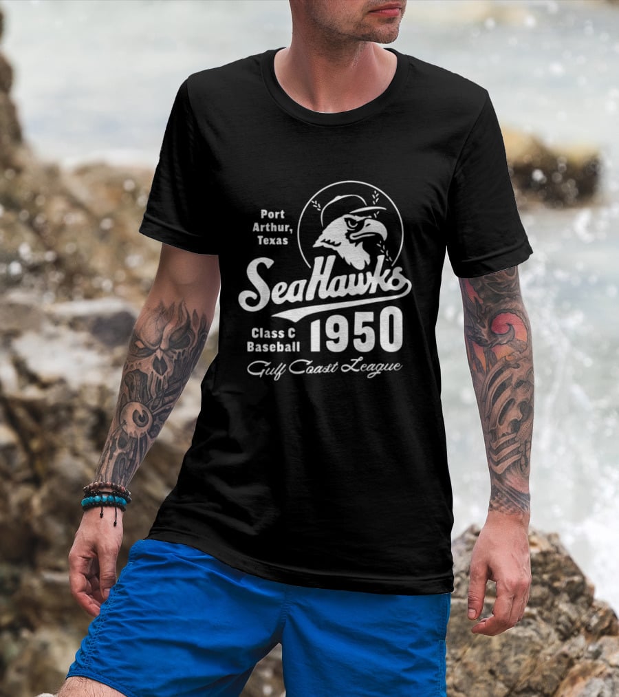 Port Arthur Texas Seahawks Class C Baseball 1950 Gulf Coast League T-Shirt