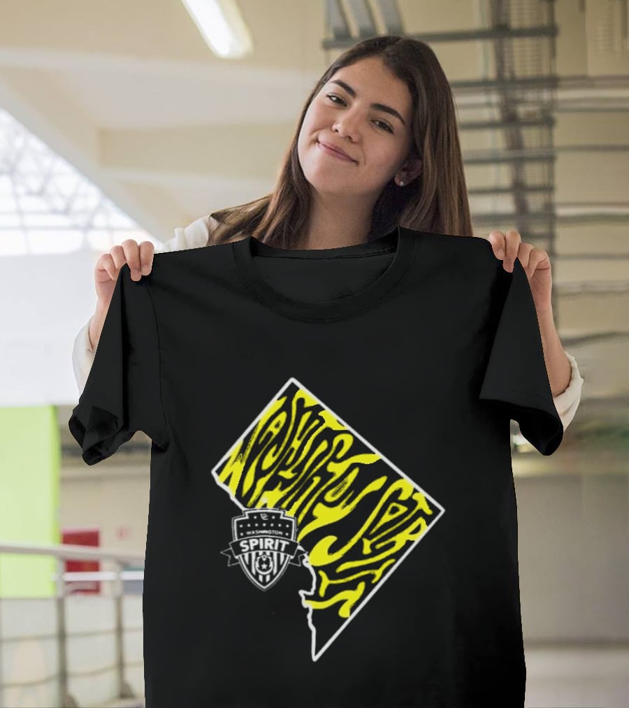 Washington Spirit Groovy State Team Logo Yellow T-Shirt
