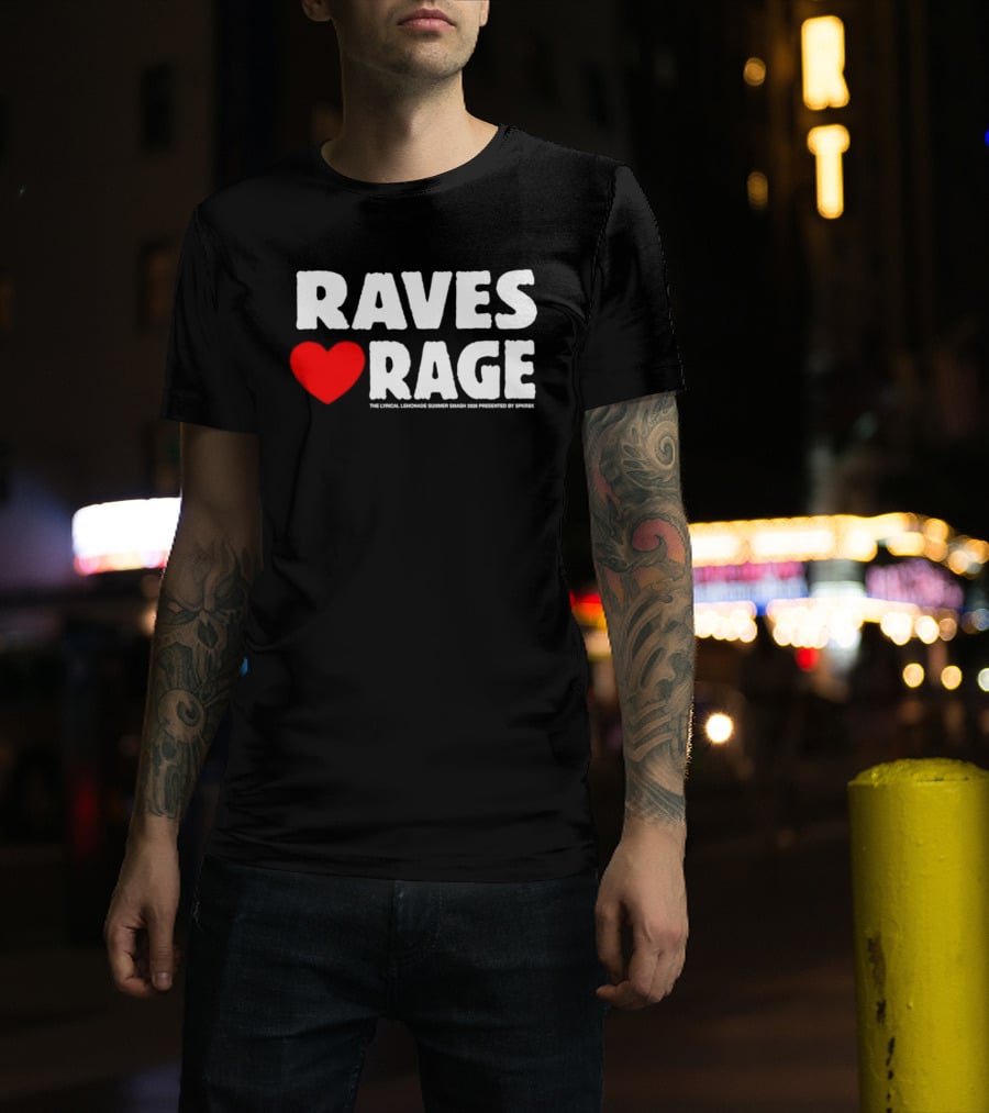 Raves Love Rage Summer Smash 2026 Festival Black Trucker T-Shirt