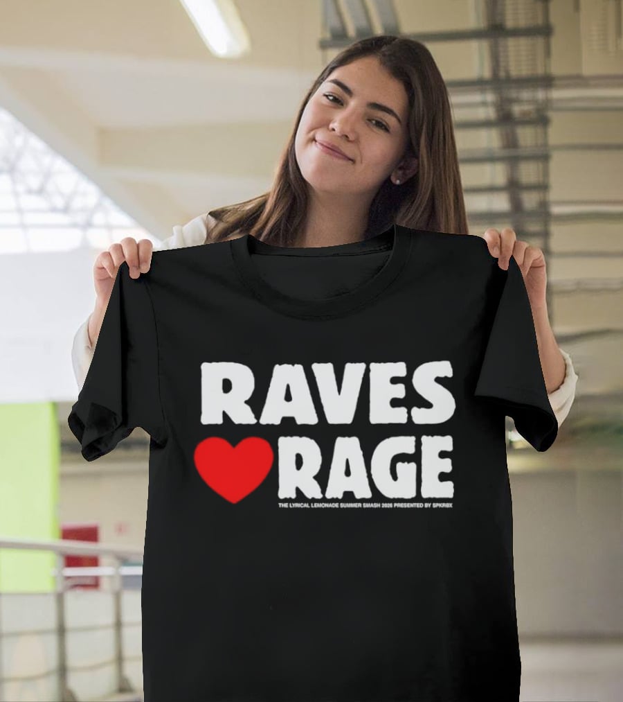 Raves Love Rage Summer Smash 2026 Festival Black Trucker T-Shirt