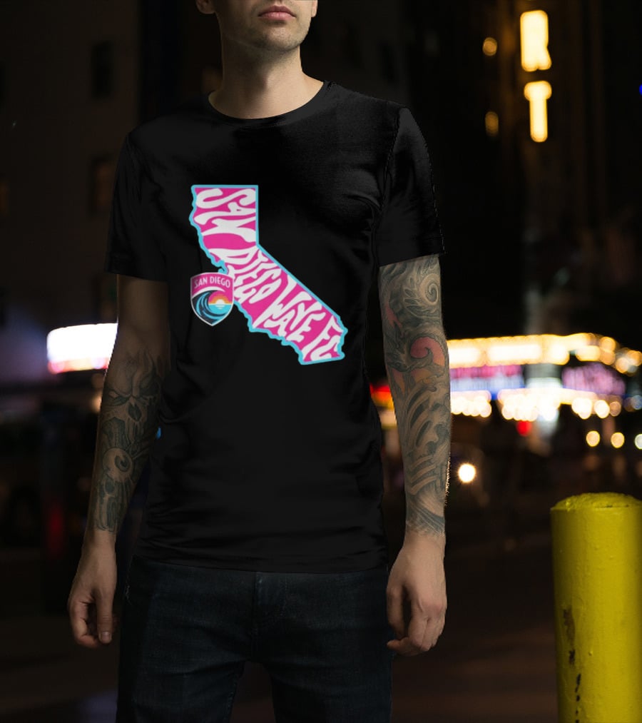 San Diego Wave FC Groovy California Pink State T-Shirt