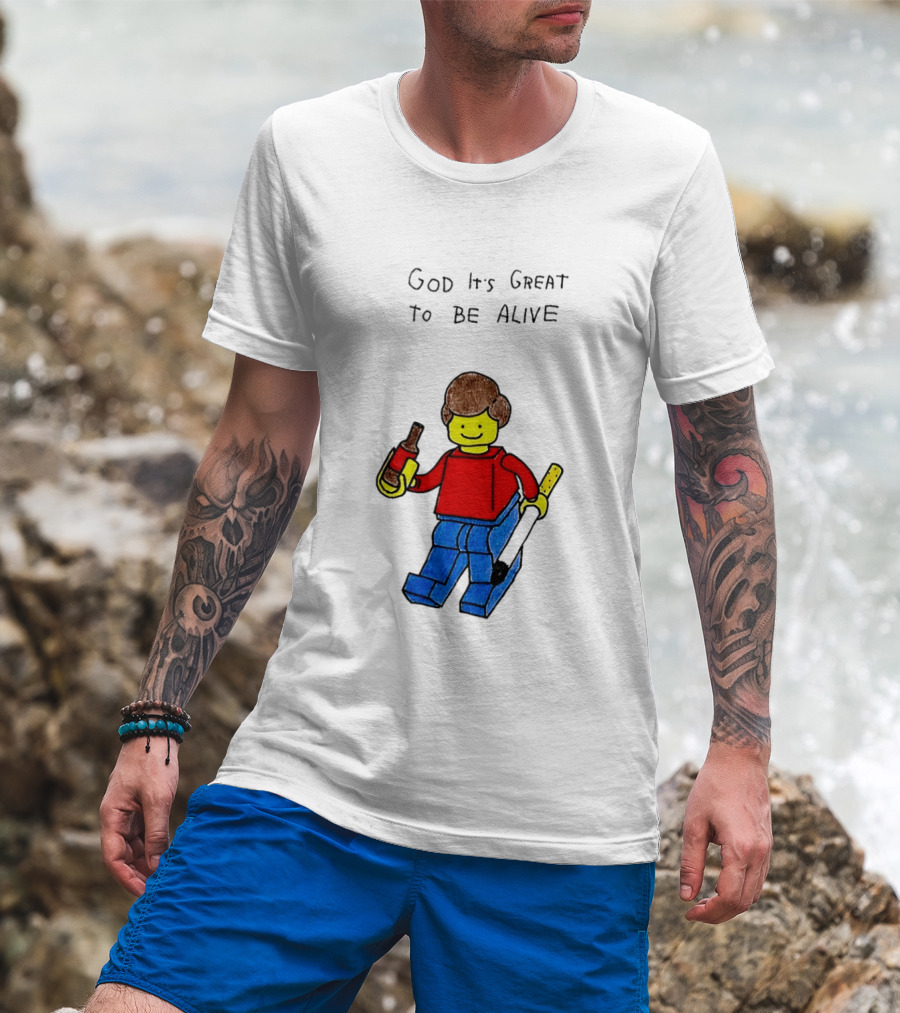 Lego God It's Great To Be Alive Paintbrush And Bottle T-Shirt