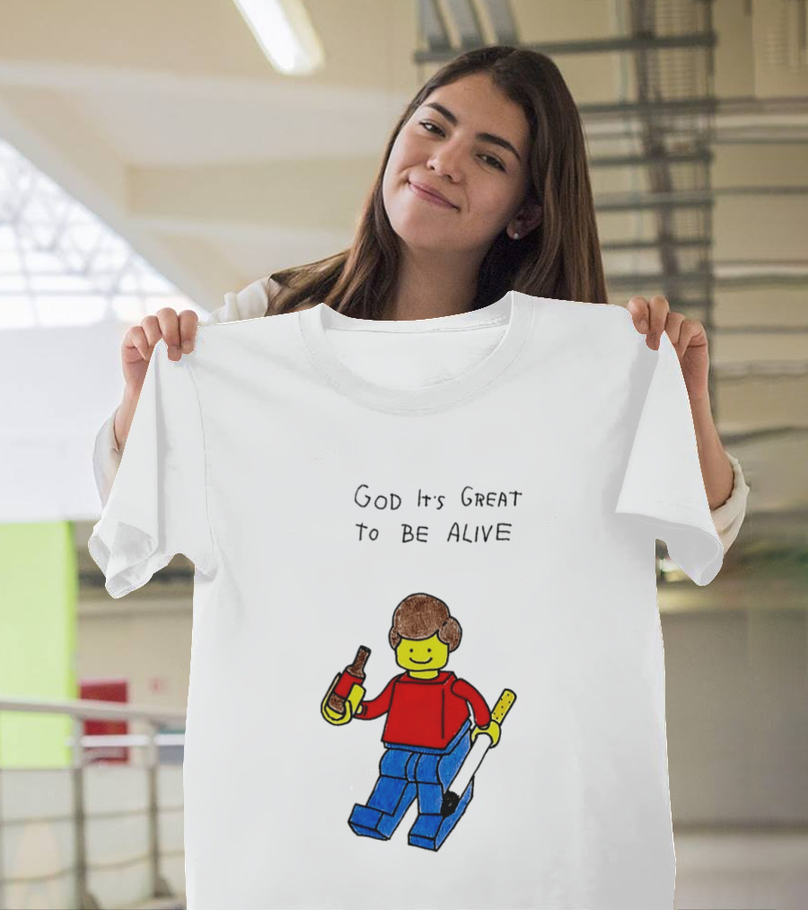Lego God It's Great To Be Alive Paintbrush And Bottle T-Shirt
