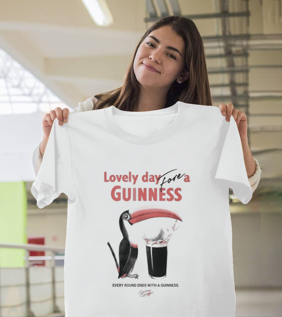 Lovely Day For A Guinness Every Round Ends With A Guinness Toucan Glass T-Shirt