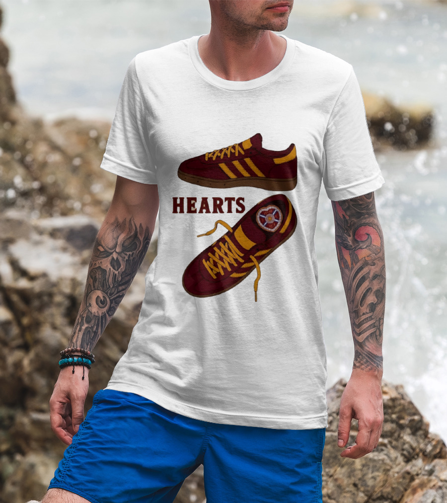 Hearts Casuals 1874 Maroon And Gold Shoes T-Shirt