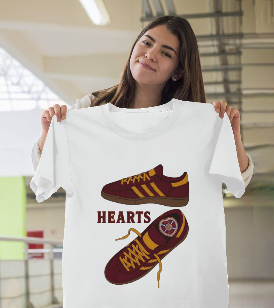 Hearts Casuals 1874 Maroon And Gold Shoes T-Shirt