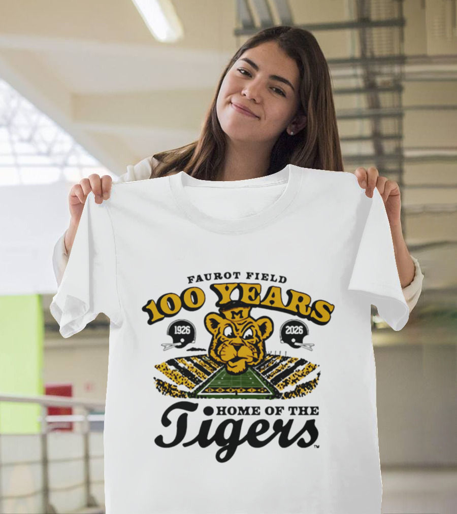 Faurot Field 100 Years Home Of The Tigers 1926 2026 T-Shirt