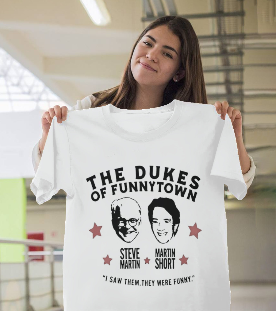 Steve Martin Martin Short The Dukes Of Funnytown Red Stars Big Head T-Shirt