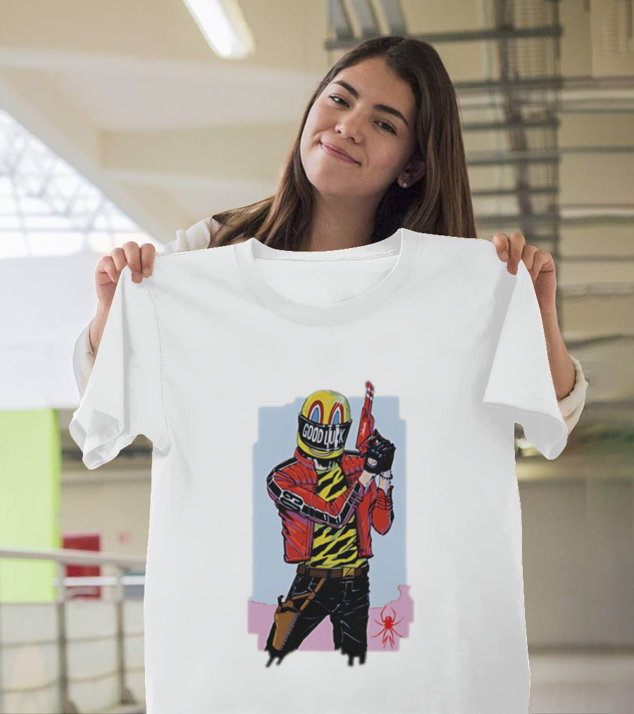 My Chemical Romance Good Luck Killjoys Comic Helmet And Gun Red Spider T-Shirt