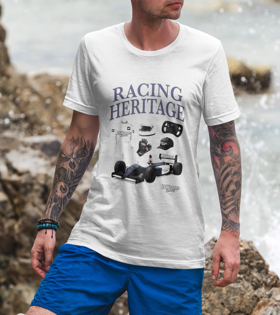 Racing Heritage Williams Racing Formula Car Icons Helmet Glove T-Shirt