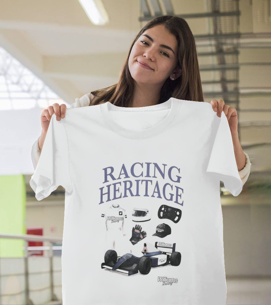 Racing Heritage Williams Racing Formula Car Icons Helmet Glove T-Shirt