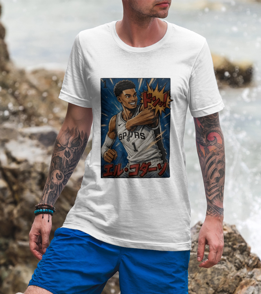 Victor Wembanyama San Antonio Spurs Manga Style Basketball T-Shirt