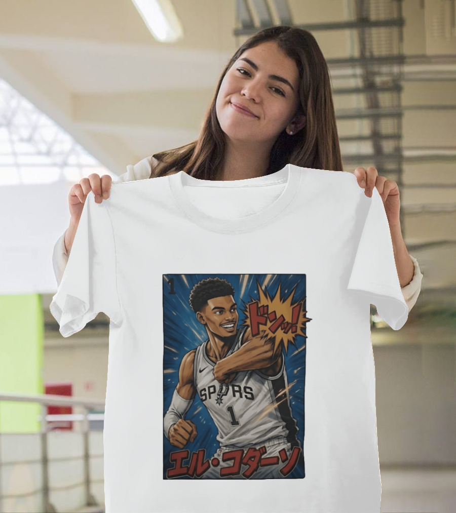 Victor Wembanyama San Antonio Spurs Manga Style Basketball T-Shirt
