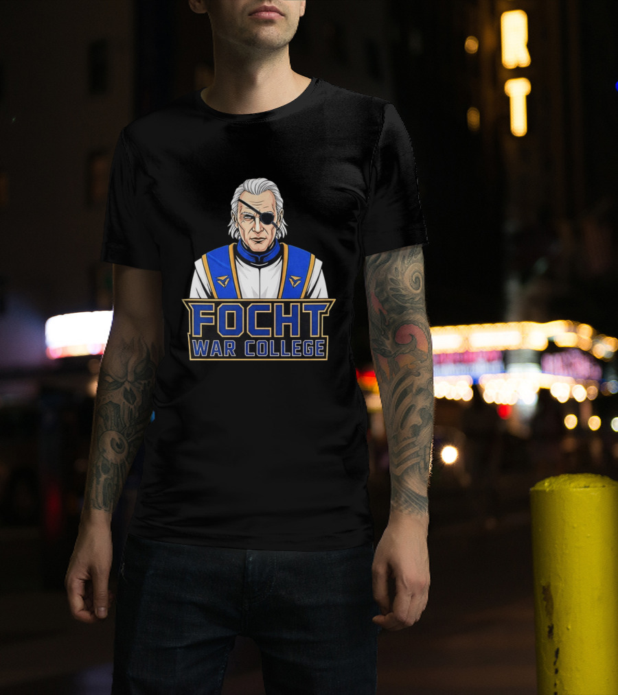 Focht War College Eyepatch Commander Blue And Gold Uniform T-Shirt