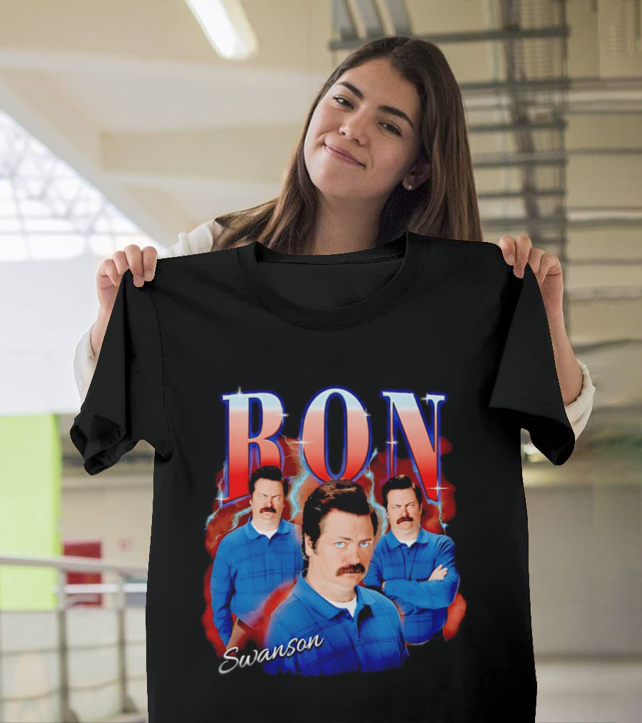 Ron Swanson Triple Image Humor T-Shirt