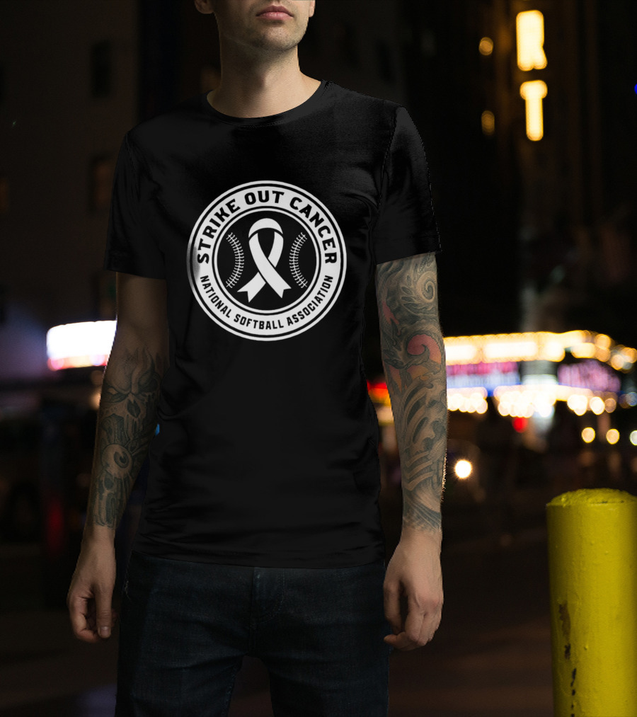 Strike Out Cancer National Softball Association Ribbon T-Shirt