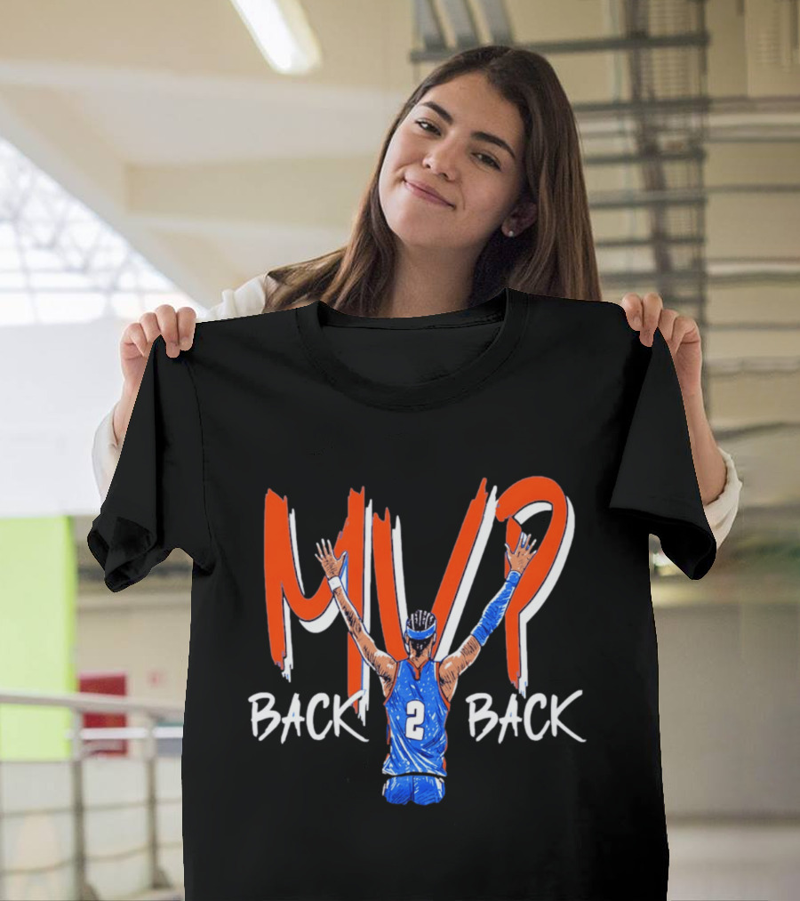 Shai Gilgeous Alexander OKC Thunder Back 2 Back NBA MVP 2026 Drip T-Shirt