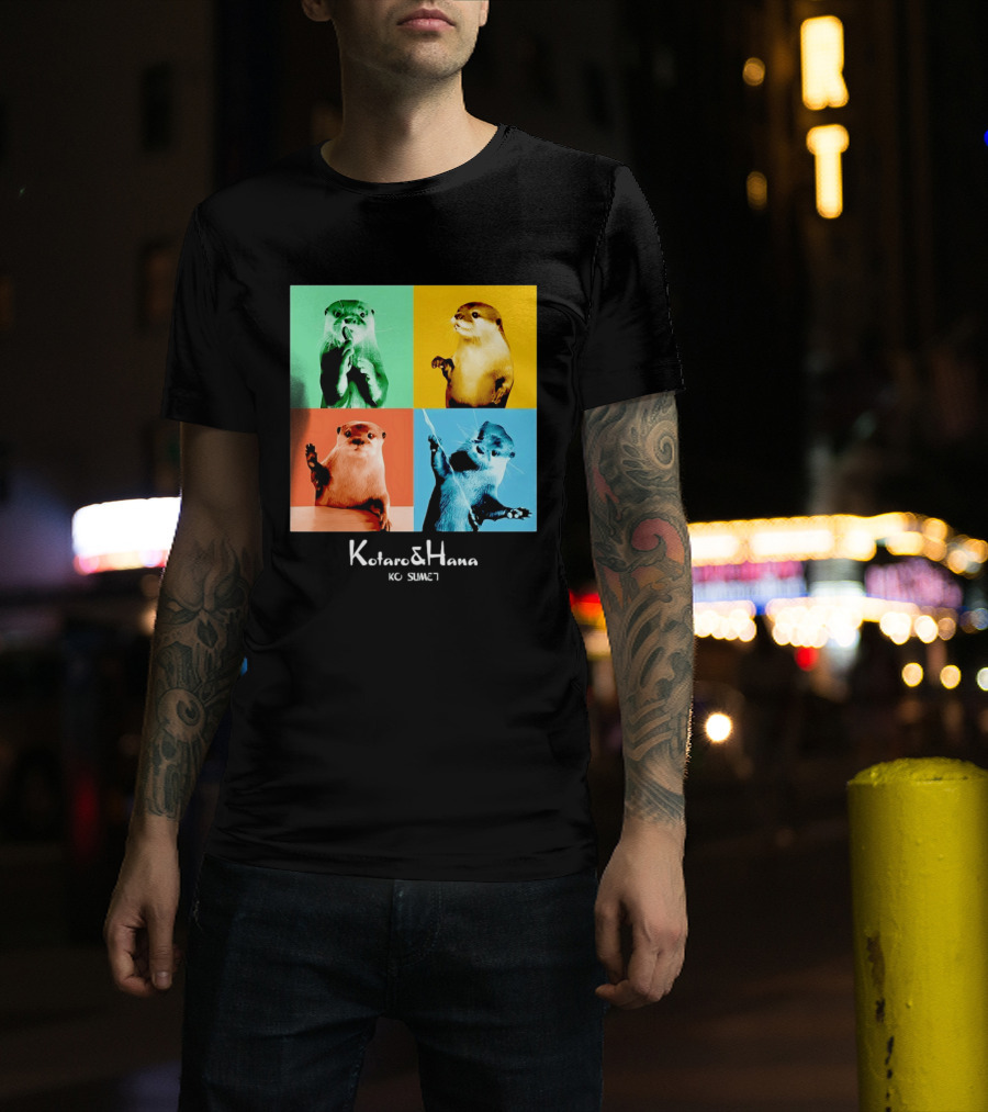 Kotaro And Hana Otters Pop Art Kotsumet T-Shirt