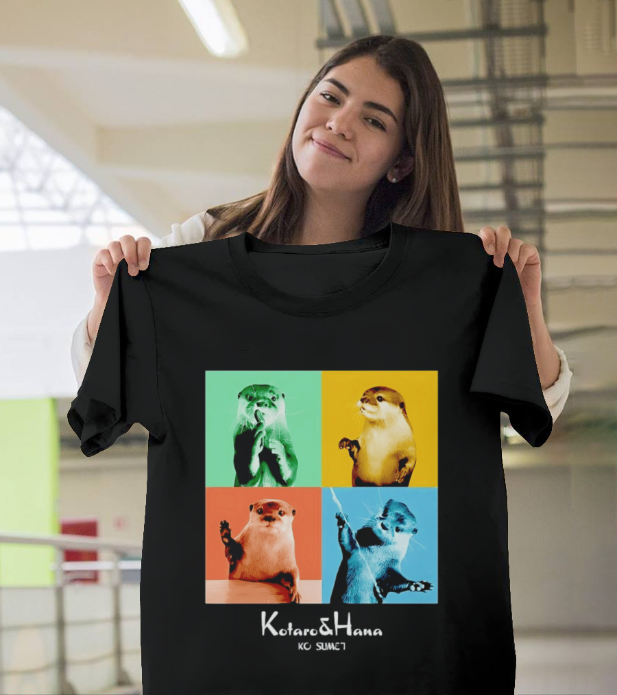 Kotaro And Hana Otters Pop Art Kotsumet T-Shirt