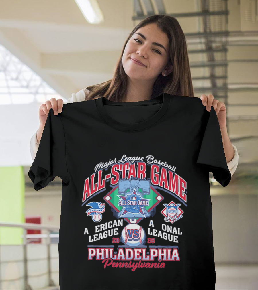 Major League Baseball 2026 All Star Game Philadelphia Pennsylvania American Vs National League T-Shirt