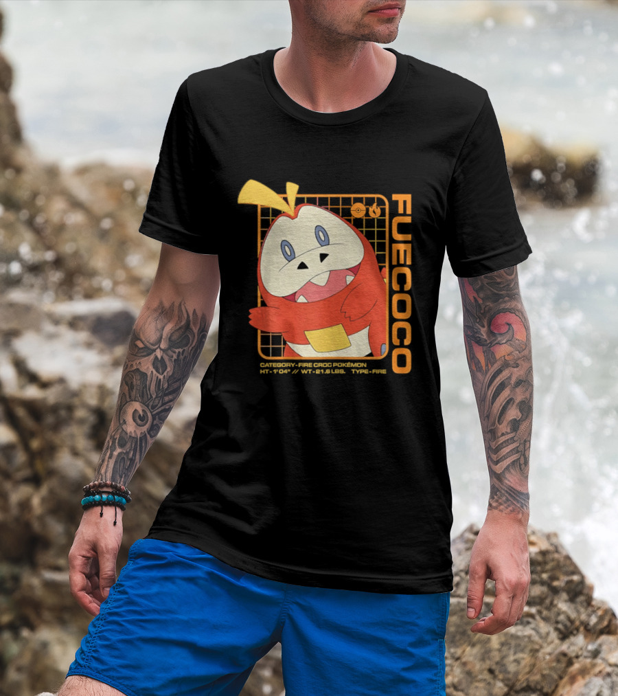 Fuecoco Fire Croc Pokémon Character Art Kanto Region T-Shirt