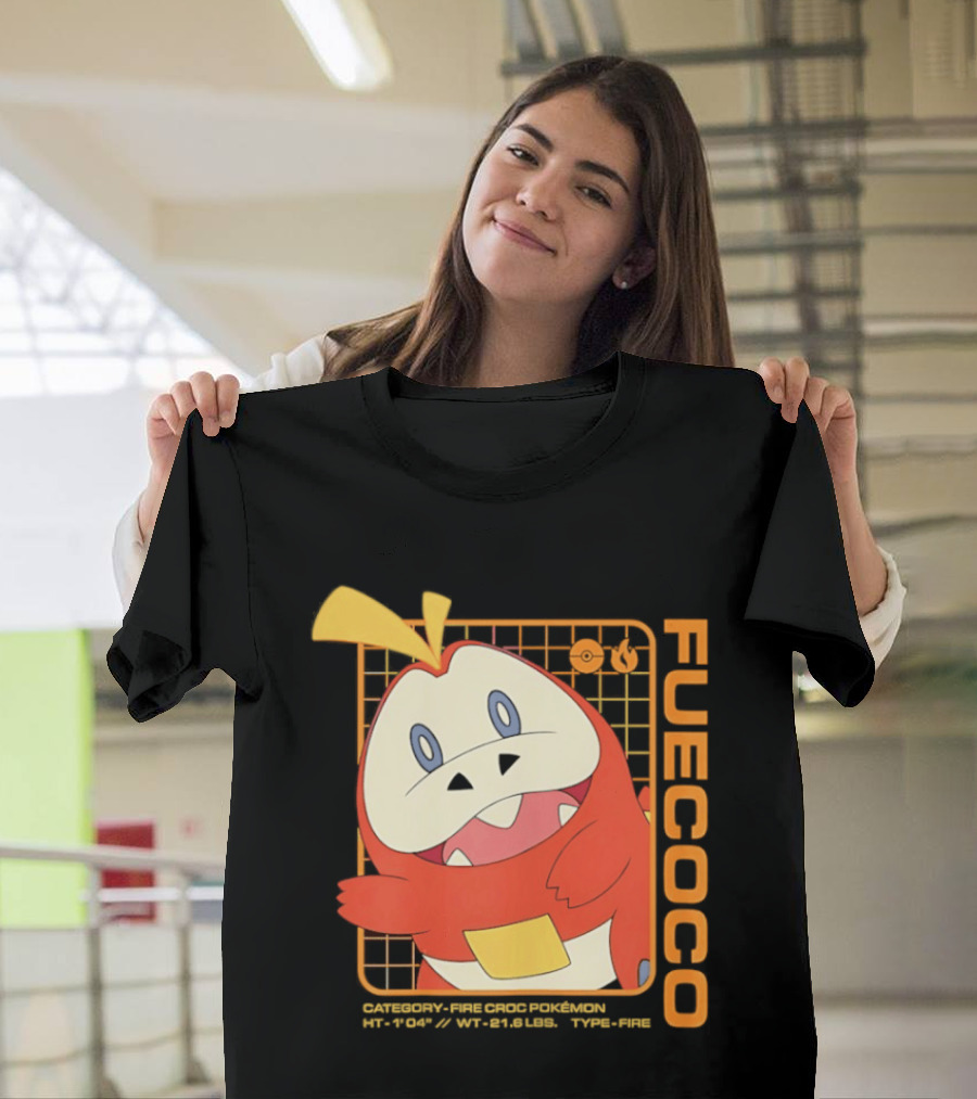 Fuecoco Fire Croc Pokémon Character Art Kanto Region T-Shirt
