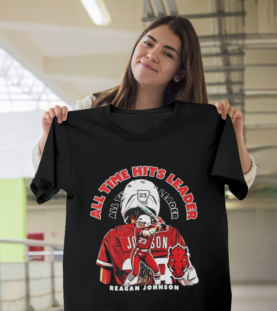 Reagan Johnson All Time Hits Leader Arkansas Razorbacks Softball Number 23 T-Shirt
