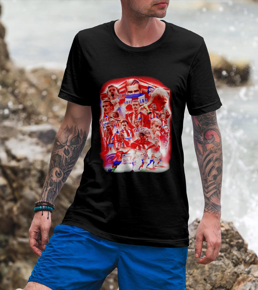 Atlético De Madrid Antoine Griezmann Fan Collage 2026 T-Shirt