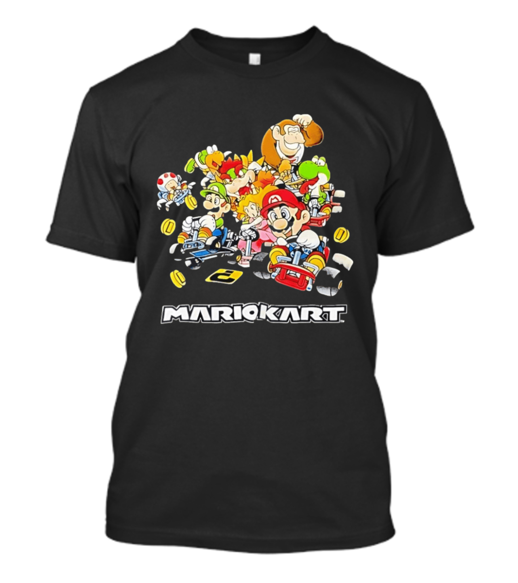 MARIOKART Racing Characters Compilation Black T-Shirt