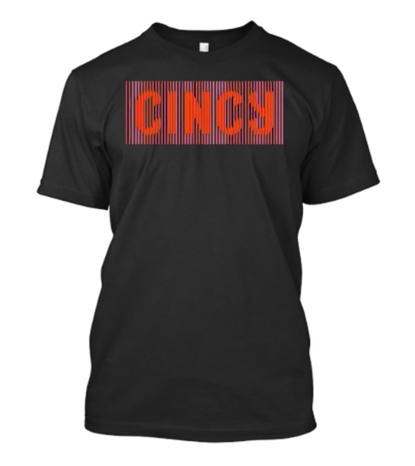 CINCY Line Font 2026 Retro Stripes T-Shirt