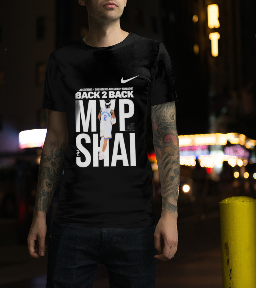 SGA Shai Gilgeous Alexander Back 2 Back MVP OKC Thunder Nike T-Shirt
